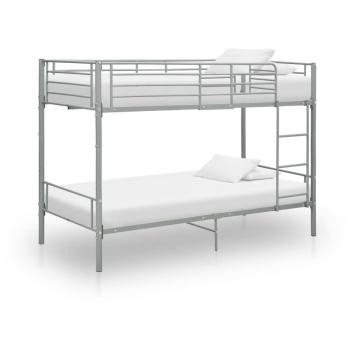 Cama litera de metal gris 90x200 cm