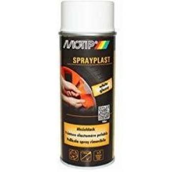 Spray de pintura pelable blanca brillante Motip Sprayplast 400 ml para moto