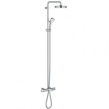 Grohe Tempesta Cosmopolitan 210 - Sistema de ducha con termostato para baño y ducha, alcachofa de 210 mm y teleducha de 100 mm con dos chorros