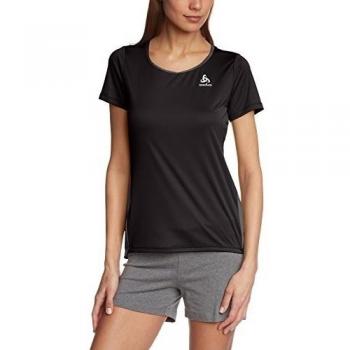 Odlo T-Shirt Short Sleeve Clio - Camiseta de running para mujer, color Negro, talla S