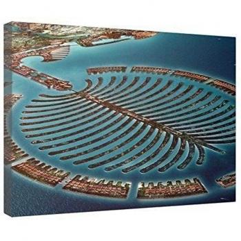 LeeQueen Las Impresiones Sobre Lona Arte de la Pared - La Palma una Urbanización de Lujo en Dubai - Antecedentes Consejo de Madera Estirada Abrigo de la Lona Listo Para Colgar Para el Hogar y la Decoración de la Oficina - 24 x 16