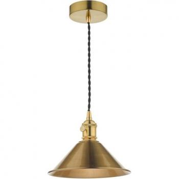 Lámpara colgante Hadano de latón envejecido y natural, tipo domo, 1 bombilla E14, altura ajustable de 117 cm