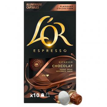 Cápsulas de Espresso L'OR Chocolate Compatibles con Nespresso - 10 Unidades