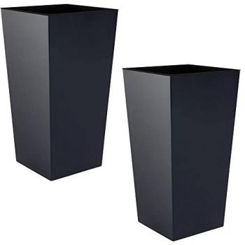 Maceta Alta Urbi 2 Litros de Plástico Antracita - Pack de 2 (12,6 x 12,6 x 20 cm)