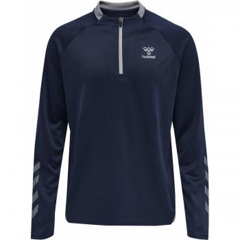 Hummel hmlGG12 Action Men's Half-Zip Sweatshirt in Navy Blue/Orange