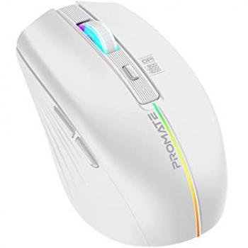 Ratón Inalámbrico Ergonómico Promate Kitt 6 Botones Ajustable 1600 DPI Recargable 500 mAh Blanco