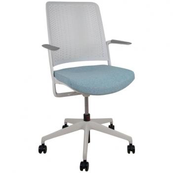 Silla de Oficina WithMe Gris Azul Claro con Asiento Ergonómico y Respaldo Acolchado