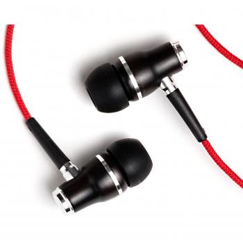 Symphonized NRG Premium Auriculares con Micrófono, de Madera auténtica, con Aislamiento de Ruido