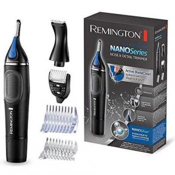 Remington Cortapelos Nariz y Orejas Nano Series, Recortador Pelos Nariz, Orejas, Cejas y Vello Facial, Recortador Vertical, 2 Peines, Cortador Precisión con Peine Ajustable, Resistente Agua - NE3870
