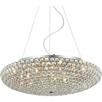 Lámpara colgante clásica Italux Santo Chrome 12 luces con pantalla de cristal G9