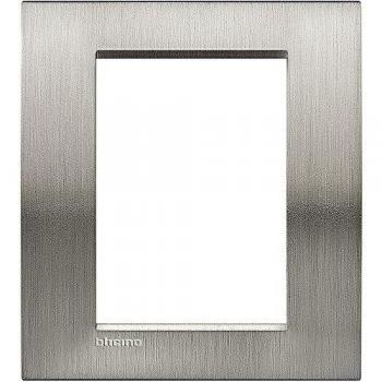 Bticino Placa Cuadrada Livinglight Acero Pulido 3 + 3 Módulos LNA4826ACS