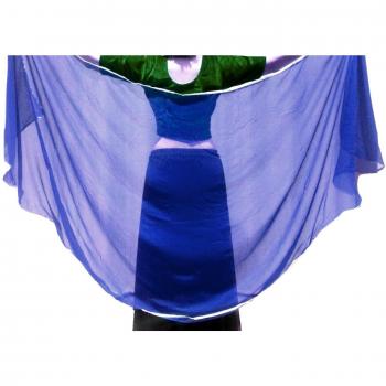 Bailarines Mundo Silver getrimmte semicírculo Veils bellydance Disfraz Veil embalaje de bufanda, color azul cobalto, tamaño Talla única