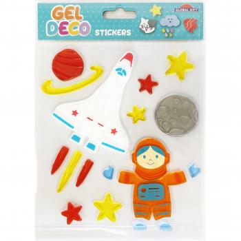 Pegatinas gel deco astronauta 2 Global Gift naranja