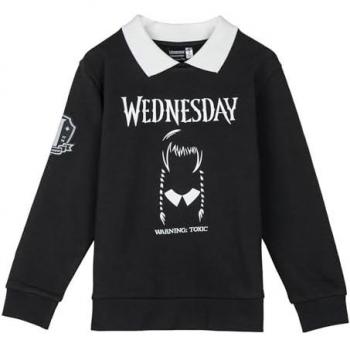 Sudadera Infantil Wednesday Gris Oscuro de Algodón Cepillado