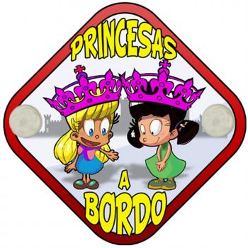 Placa bebé a bordo princesas a bordo niñas