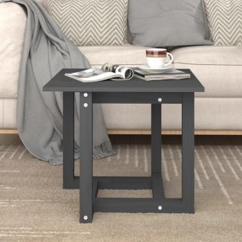 Mesa de centro gris de madera maciza de pino 50x50x45 cm