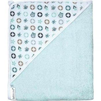 Bébé-Jou Owl Family - Capa de baño con capucha, 75 x 85 cm, color verde menta