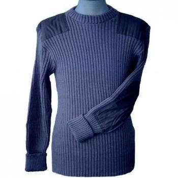 Lana Pully lana/de la OTAN ejército Jersey. Lana Pully. Al aire libre, uniforme, seguridad, militar, combate. azul azul marino XL