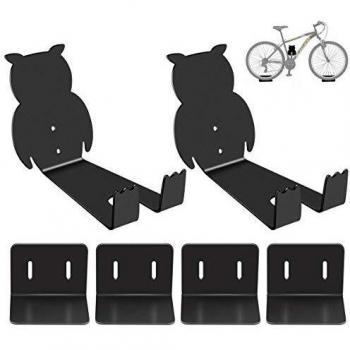 Sanggi 2 Piezas Soporte Pared para Bicicleta, 3 En 1 MTB Gancho de Pared para Colgar Bicicleta, Gancho para Pedal, Soporte Bicicleta para la Pared con Ángulo de Apoyo y Almohadillas Protección Pared
