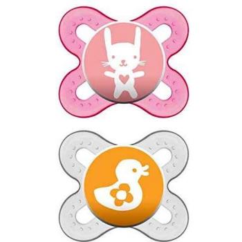 Mam Start Silicone Soother Pink 0-2 Months Pack of 2