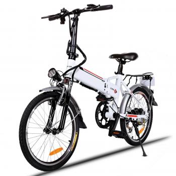 Bicicletas Electricas de Montaña PLEGABLE, E-bike MTB 250W 35 km/h, Aluminio, Batería de Litio 36V, Shimano 7, Ruedas Grandes de 26 Pulgadas con Luz Delantera LED 2 Frenos, Enchufe de la EU【GANRANTÍA DE UN AÑO】【EU STOCK】