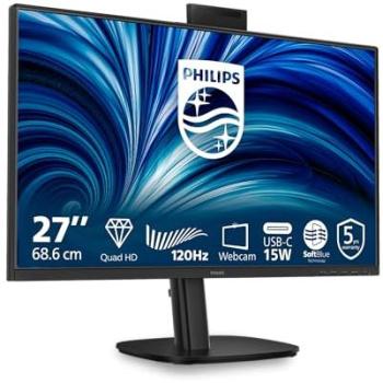 Monitor Philips 27 IPS QHD 2560x1440 120Hz con Webcam, USB-C y Altavoces