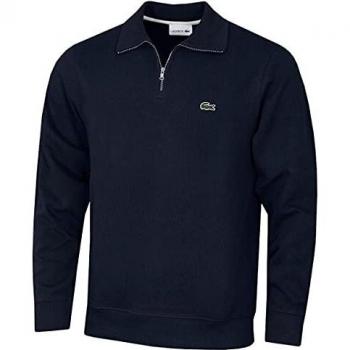 Lacoste Men's Half Zip Sweatshirt in Navy, Size Medium