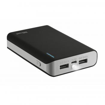 Batería Externa Powerbank Primo Urban Revolt 8800mAh, Negra con Función Linterna y Doble USB