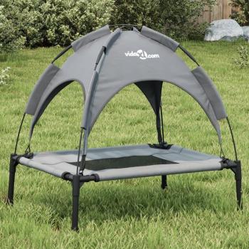 Cama para perros con dosel antracita tela oxford y acero, dimensiones disponibles: 62 x 48 x 61 cm, 76 x 62 x 72 cm, 92 x 77 x 85 cm