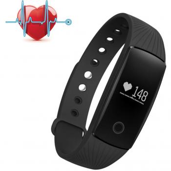 Pulsera Inteligente, SAVFY Deportes Pulsera Reloj de Pulsera Teléfono Celular Mate con Podómetro Con pantalla táctil SMS de llamada Bluetooth 4.0, Compatible con iPhone y Android Smartphone, Negro
