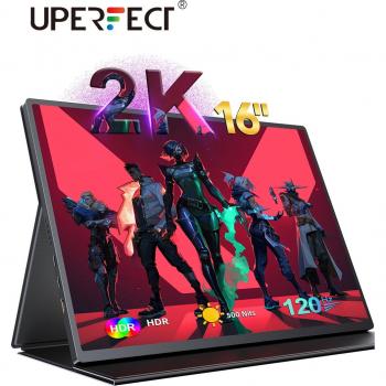 UPERFECT 16 2K Portable Gaming Monitor - 2560x1600, 120Hz, 100% sRGB, High Brightness for Xbox, PS5, Switch, Laptop and Mobile Devices