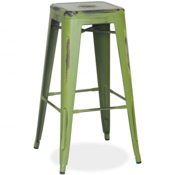 SuperStudio lo+demoda Alto Antique Ural Taburete, Acero, Verde, 47.5x35x48 cm, 2 Unidades