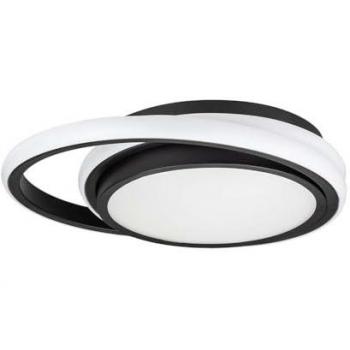 Lámpara de Techo LED Moderna Doble Ronda 38W Color Negro 4000K