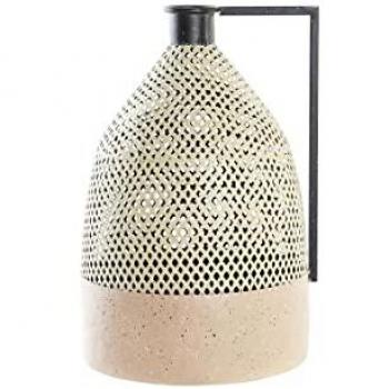 Jarrón DKD Home Decor Negro Metal Marrón Marrón claro (26 x 26 x 39 cm) Estándar
