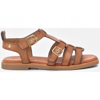 Sandalias de piel para mujer con cierre de hebilla