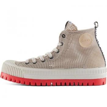 Zapatillas deportivas de mujer abotinadas de rejilla con punta de goma Duuo COL PLUS NET 020-D383420 BEIGE