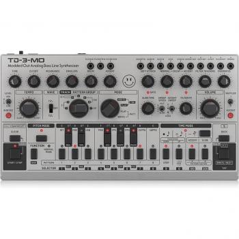 Behringer TD-3-MO Modded Out Analog Bass Line Synthesizer with VCO, VCF and VCA Silver