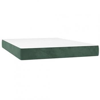 Colchón de muelles ensacados terciopelo verde oscuro 120x210x20 cm