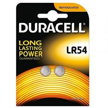 Pila de Botón Alcalina Duracell LR54, Blister de 2 Unidades