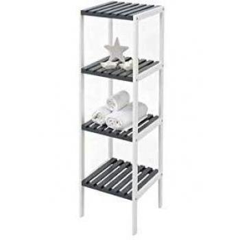 Kit Closet 2160021604 - estanteria de baño nature 4 baldas, gris/blanco, 110 x 34 x 33