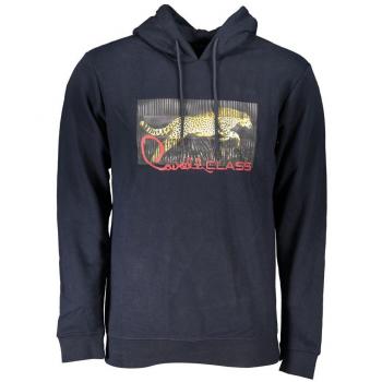 Cavalli Class Men's Blue Cotton Hoodie - Size L