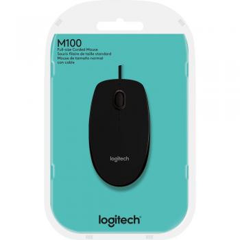 Ratón con Cable Logitech M100 Negro