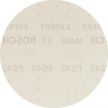 Bosch Malla de Lija EXPERT M480 para Lijadoras Excéntricas de 125 mm - 50 Unidades, grano 240, adecuada para madera dura y pintura sobre madera