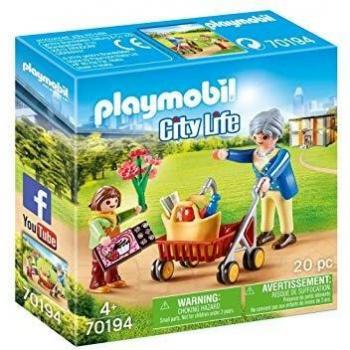 Playmobil 70194 CITY LIFE Grandma with Rollator 4 Years +, Colourful, One Size