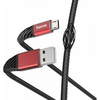 Cable de Carga/Datos Hama Extreme USB-A a Micro-USB 1,5 m Negro/Rojo