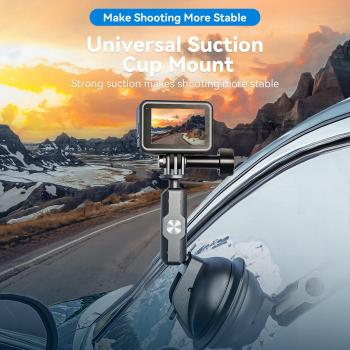 Soporte Universal Telesin para Cámara de Acción y Smartphone con Ventosa 360° Ajustable y Adaptador Estándar 1/4 para GoPro, Insta360 y DJI