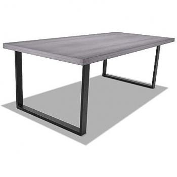 Mesa de Comedor Frankystar de Madera y Metal con Patas Cuadradas Negras - 220x100 cm