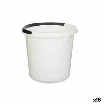 Cubo con Asa Blanco Antracita 10 L (18 Unidades) - Cuida Cada Detalle