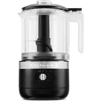 Hachoir eléctrico sin cable KitchenAid 5KFCB519EBM, capacidad 1.19 litros, color negro mate, potencia 24W