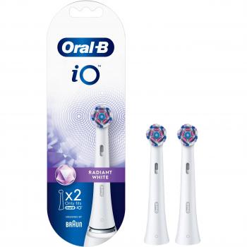Oral-B iO Radiant White Recambios de Cabezal de Cepillo de Dientes, 2 Unidades